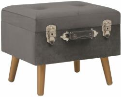 vidaXL Taburet de depozitare, gri, 40 cm, catifea (329253)