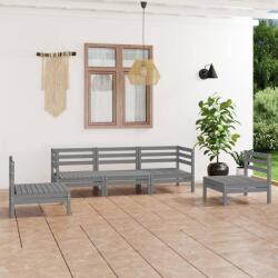 vidaXL Set mobilier de grădină, 5 piese, gri, lemn masiv de pin (3082534) - vidaxl