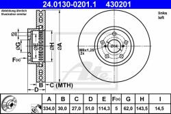 ATE Disc frana ATE 24.0130-0201.1 (24.0130-0201.1) - automobilus