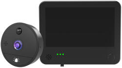 Sonerie video inteligenta WiFi cu unitate interioara LCD, card 32Gb, baterie, compatibila Tuya (ZC-N6)