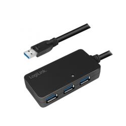 LogiLink Cablu prelungitor USB 3.0 activ 10m + HUB 4 porturi USB-A, Logilink UA0262 (UA0262)