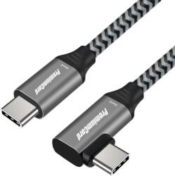 Cablu USB 3.2-C Gen 2 la USB type C unghi 90 grade T-T brodat 0.5m 100W, ku31cu05 (KU31CU05)