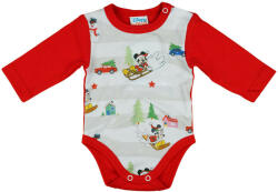Andrea Kft Disney Mickey és Minnie karácsonyi hosszú ujjú baba body piros