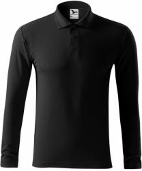 MALFINI Tricou polo bărbați cu mânecă lungă Pique Polo LS - Neagră | L (2210115)