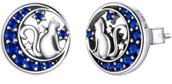 BeSpecial Cercei argint cu luna, pisicute, stelute si zirconii albastre (EST0052)