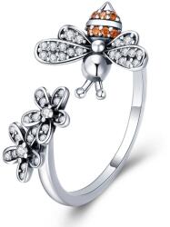 BeSpecial Inel reglabil argint 925 cu albinuta, margarete si zirconii - Be Nature IST0064 (IST0064)