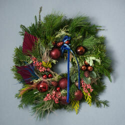 ImodFlowers Coroniță de Crăciun cu Globuri Bordo