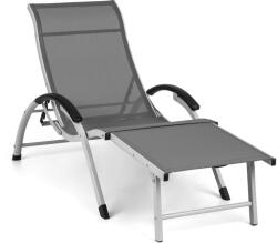 Blumfeldt Sunnyvale, șezlong cu suport pentru picioare, aluminiu, pe 4 niveluri (GDMC2-Sunnyvale-GR) (GDMC2-Su