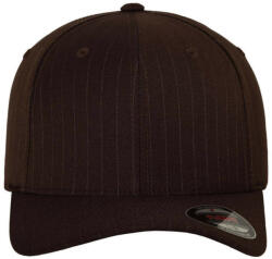 Flexfit Uniszex Sapka Flexfit Pinstripe Cap -S/M, Barna/Fehér