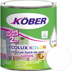 Köber Email lucios pe bază de apă Ecolux Kolor Köber alb 0, 6 l