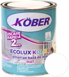 Köber Email mat pe bază de apă Ecolux Kolor Köber alb 0, 6 l