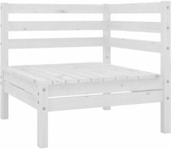 vidaXL Canapea de colț pentru grădină, alb, lemn masiv de pin (806568) - vidaxl