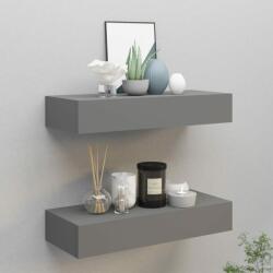 vidaXL Dulapuri de perete cu sertare, 2 buc. gri, 60x23, 5x10 cm, MDF (330260) Raft