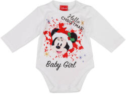 Disney Baby hosszú ujjú body 74cm fehér - Minnie "Hello Christmas Baby girl