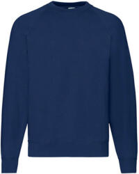Fruit of the Loom Uniszex Pulóver Hosszú ujjú Fruit of the Loom Sweatshirt Raglan - S, Sötétkék (navy)