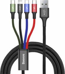 Baseus 4in1 USB-A apa - Lightning apa + USB-C apa + 2x microUSB apa Töltőkábel 1.2m - Fekete (CA1T4-CO1)