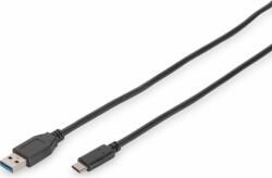 ASSMANN DB-300136-010-S USB-C apa - USB-A apa Adat- és töltőkábel 1m - Fekete (DB-300136-010-S)