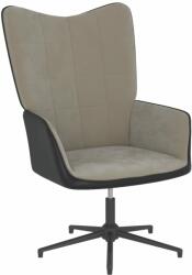 vidaXL Scaun de relaxare, gri deschis, catifea și PVC (327831)