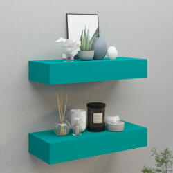 vidaXL Dulapuri de perete cu sertare 2 buc. albastru 60x23, 5x10 cm MDF (330268) Raft