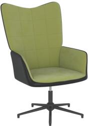 vidaXL Scaun de relaxare, verde deschis, catifea și PVC (327834)