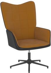 vidaXL Scaun de relaxare, maro, catifea și PVC (327839)