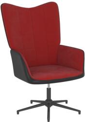vidaXL Scaun de relaxare, roșu vin, catifea și PVC (327836)