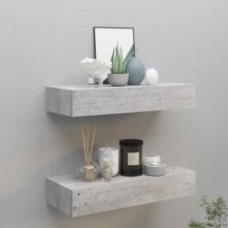 vidaXL Dulapuri de perete cu sertar 2 buc. gri beton 60x23, 5x10 cm MDF (330266) Raft