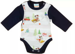  Disney Mickey és Minnie karácsonyi hosszú ujjú baba body kék (56) - babyshopkaposvar
