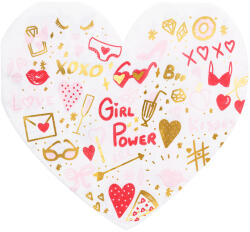 PartyDeco Șervețele inimă - Girl Power 16 x 15cm 20 buc