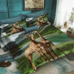 Ralex Lenjerie de pat dublu bumbac Finet 3D 6 piese 220 x 240 cm, Girafe, Verde, Pucioasa FN3D61