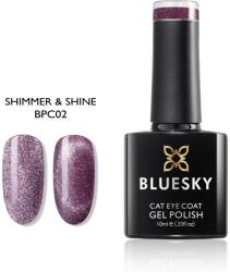 Bluesky BPC02 Shimmer & Shine törött gyémánt hatású lilás-rózsaszín macskaszem géllakk