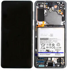Samsung G991 Galaxy S21 5G gyári LCD+érintőpanel szürke kerettel, akkumulátorral - gsmlive - 80 690 Ft