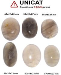 Palm Stone Cuart Roz Albastru Madagascar Natural - 56-64 x 37-49 x 22-27 mm - (XXL) - 1 Buc