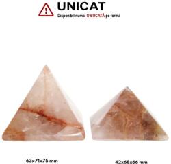 Piramida Cuart cu Hematit Druzy Minerala Naturala - 42-63 x 68--71 x 66-75 mm - Unicat
