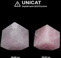  Cub din Cuart Roz Natural - 63-66 x 63-66 mm - Unicat