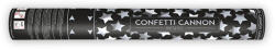 PartyDeco Konfetti kilövő ágyú, 40 cm, ezüst csillagok