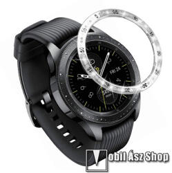  Okosóra lünetta védő rozsdamentes acél - EZÜST - strasszkővel díszített - SAMSUNG Galaxy Watch4 Classic 42mm (SM-R880)