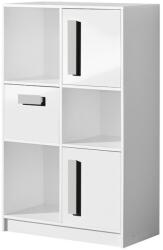  Polcos szekrény Akron J101 (Fehér + Fényes fehér + Szürke)