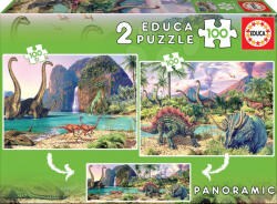 Educa - Puzzle 2x100 Dinozauri - 100 piese Puzzle