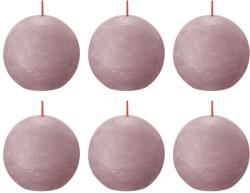 Bolsius Lumânări bilă rustice Shine, 6 buc. , roz cenuşiu, 76x71 mm 103668890339 (440861)