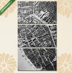  Többrészes Vászonkép, FORTEPAN: Budapest, légifotó, a Belváros és környéke (1944)(125x70 cm, L01)