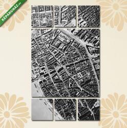 Többrészes Vászonkép, FORTEPAN: Budapest, légifotó, a Belváros és környéke (1944)(135x80 cm, W01)