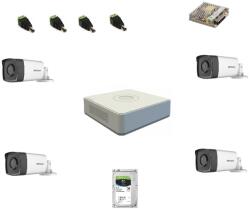 Hikvision Kit 4 camere de supraveghere Hikvision cu microfon (Hik2MP-4camaudio)