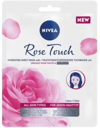Nivea Mască din țesătură hialuronică „Organic Rose cu acid hialuronic și apă de trandafiri organică - Nivea Rose Touch Hydrating Sheet Mask With Organic Rose Water & Hyaluron