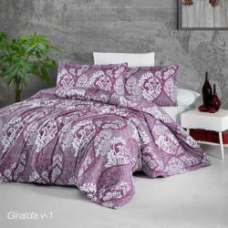 Clasy Lenjerie premium Lux Satin 100% Bumbac 4 piese king size 240 x 260 cm, Moderna, Mov, Clasy GIRALDA V1