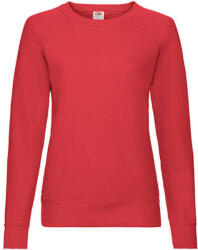 Fruit of the Loom Női Pulóver Hosszú ujjú Fruit of the Loom Lightweight Raglan Sweat Lady-Fit - 2XL, Piros