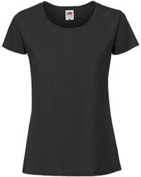 Fruit of the Loom Csomag akciós póló (minimum 5 db) Női póló Rövid ujjú Fruit of the Loom Lady-Fit Ringspun Premium T - XS, Fekete
