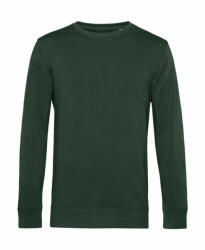 B&C Collection Uniszex hosszú ujjú organikus pulóver B and C Organic Crew Neck French Terry M, Sötétzöld