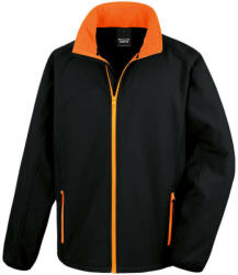 Result Férfi Softshell Hosszú ujjú Result Printable Softshell Jacket - S, Fekete/Narancssárga