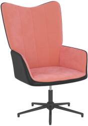 vidaXL Scaun de relaxare, roz, catifea și PVC (327835)